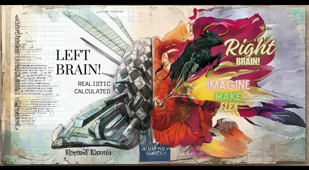 Left brain right brain artwork representing precision engineering and creative engraving at Archer Laser Toronto